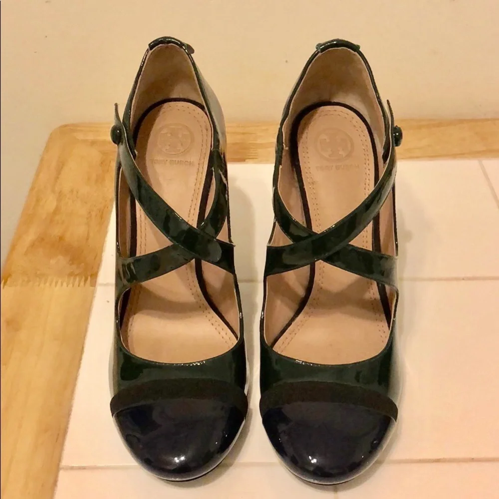 Tory Burch Green and Blue Heels - Picture 2 of 5